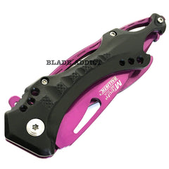 MTECH PURPLE TITANIUM SPRING ASSISTED OPEN Tactical POCKET KNIFE Bottle Opener - BLADE ADDICT