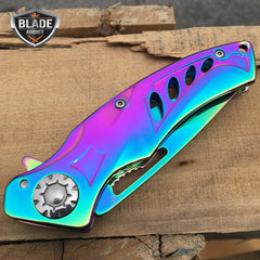MTECH RAINBOW Spring Assisted Pocket Knife - BLADE ADDICT