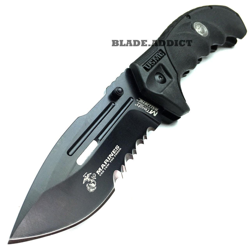 MTECH USMC MARINES Spring Assisted Open Rescue Folding POCKET KNIFE - BLADE ADDICT