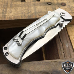 PEARL Tactical Spring Assisted Open FOLDING BLADE Pocket Knife - BLADE ADDICT