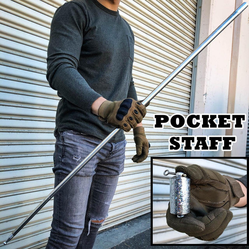 Portable POCKET STAFF Martial Arts Metal Bo Staff - BLADE ADDICT