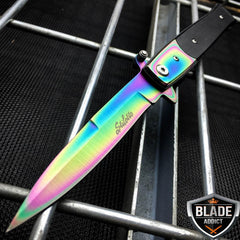 Rainbow G10 Stiletto Knife - BLADE ADDICT