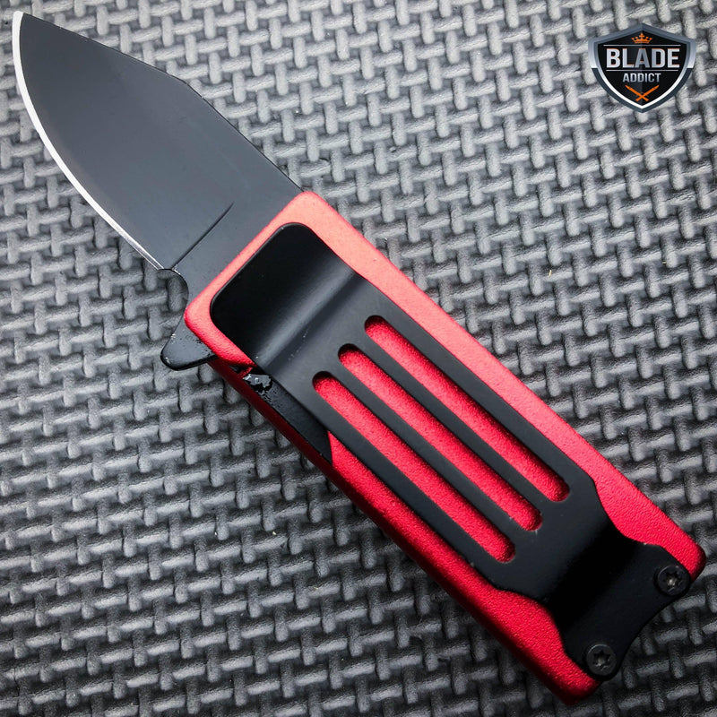 Lighter Holder w/ Spring Assisted Open Folding Pocket Knife Red - BLADE ADDICT
