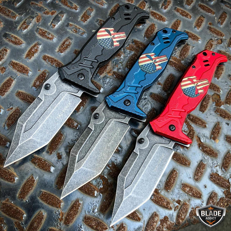 8.25 TAC FORCE SKULLS SPRING ASSISTED TACTICAL FOLDING KNIFE