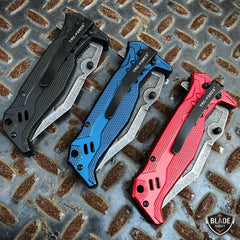 Spring Assisted Open Pocket Knife Punisher US FLAG Skull Folding Blade - BLADE ADDICT