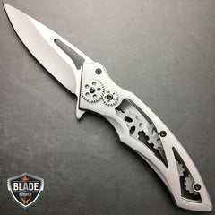 STEAMPUNK STYLE Pocket Folding Knife Survival Hunting EDC Razor Blade - BLADE ADDICT