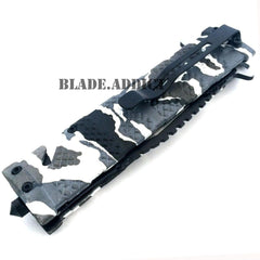 TAC FORCE Spring Assisted Open SAWBACK BOWIE Rescue Pocket Knife Camo - BLADE ADDICT