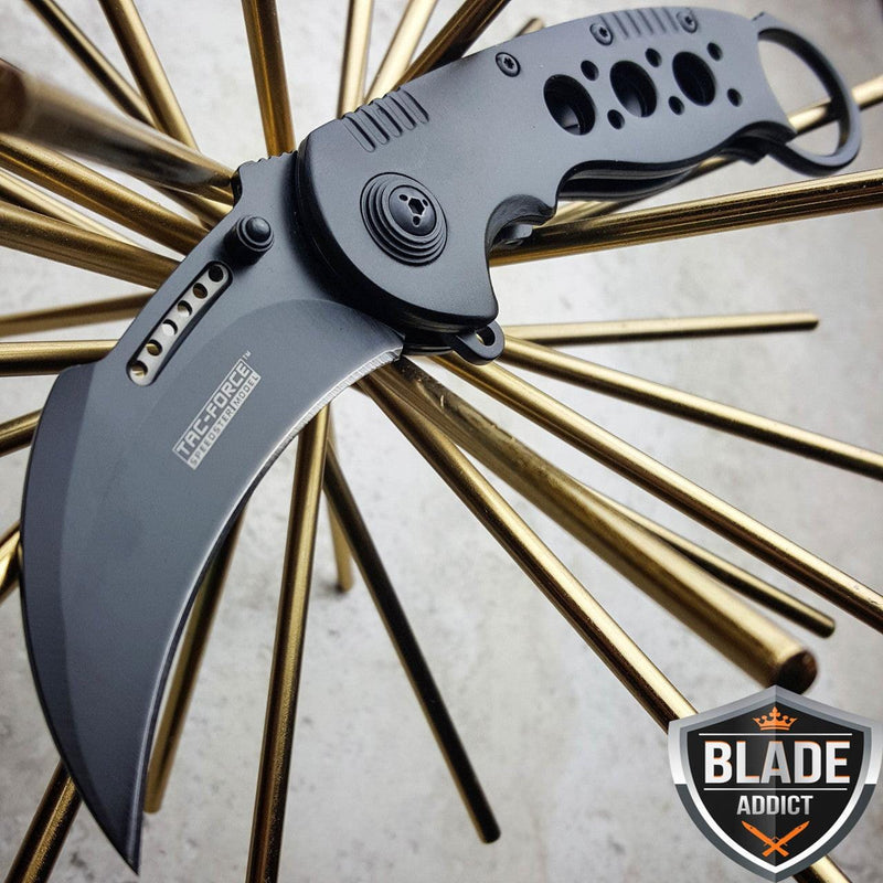 TAC-FORCE Spring Assisted Opening Knives KARAMBIT CLAW Pocket Knife - BLADE ADDICT