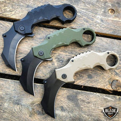 TACTICAL Spring Assisted Open G10 KARAMBIT Claw Folding Pocket Knife - BLADE ADDICT