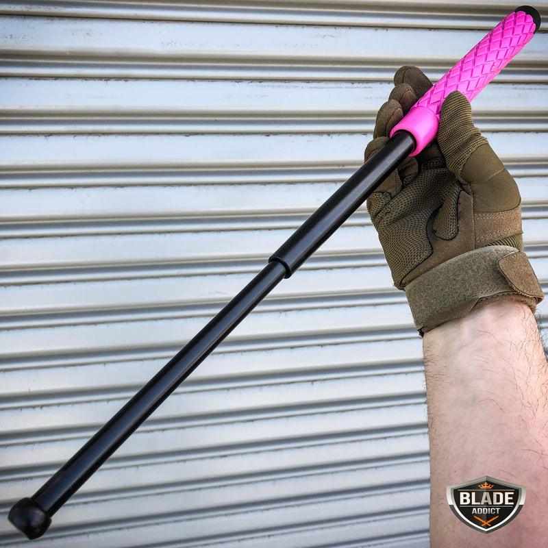 20 Solid Steel Tactical Expandable Baton Stick Self Defense w/ Nylon