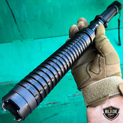 LONG POLICE Stun Gun 350 Million Volt Rechargeable + LED Flashlight - BLADE ADDICT