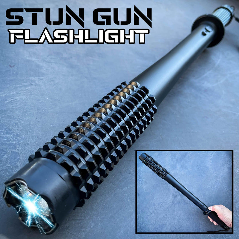 Tactical BAT Style LED Flashlight Heavy Duty Stun Gun Aluminum Alloy - BLADE ADDICT