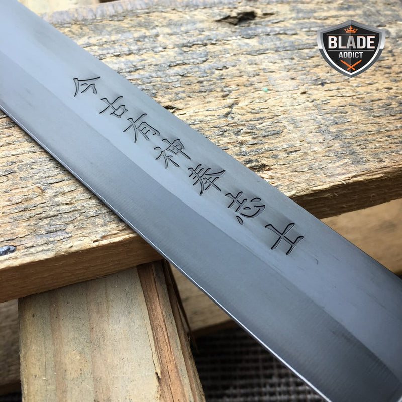 2 PC 27" FULL TANG NINJA SWORDS ZOMBIE TACTICAL SURVIVAL KNIFE - BLADE ADDICT