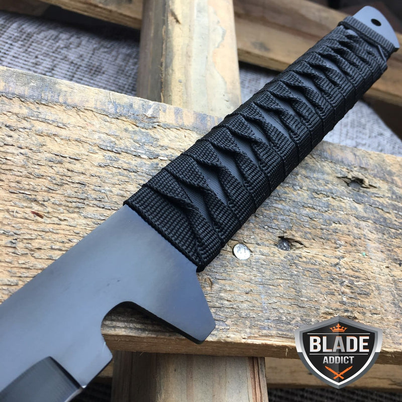 2 PC 27" FULL TANG NINJA SWORDS ZOMBIE TACTICAL SURVIVAL KNIFE - BLADE ADDICT