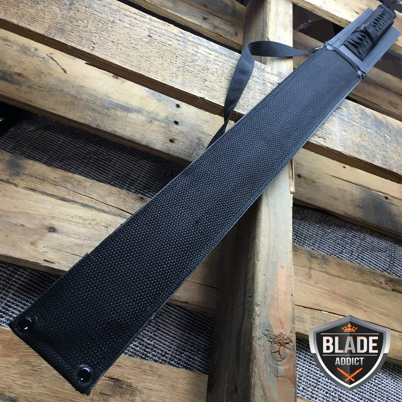 2 PC 27" FULL TANG NINJA SWORDS ZOMBIE TACTICAL SURVIVAL KNIFE - BLADE ADDICT