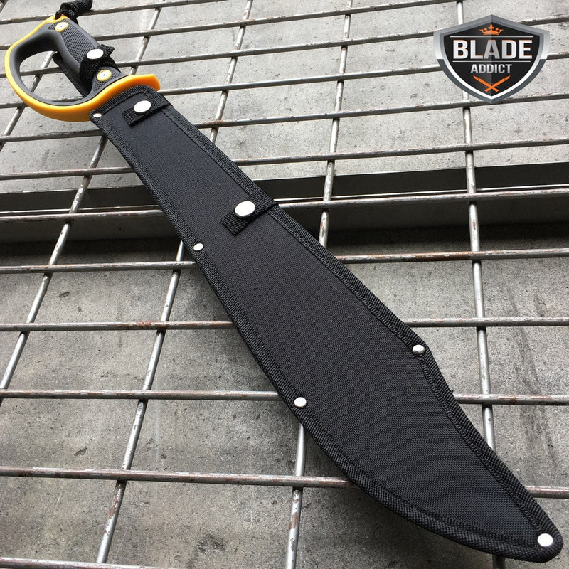 24" HUNTING Sawback Military FULL TANG MACHETE Blade Knife - BLADE ADDICT