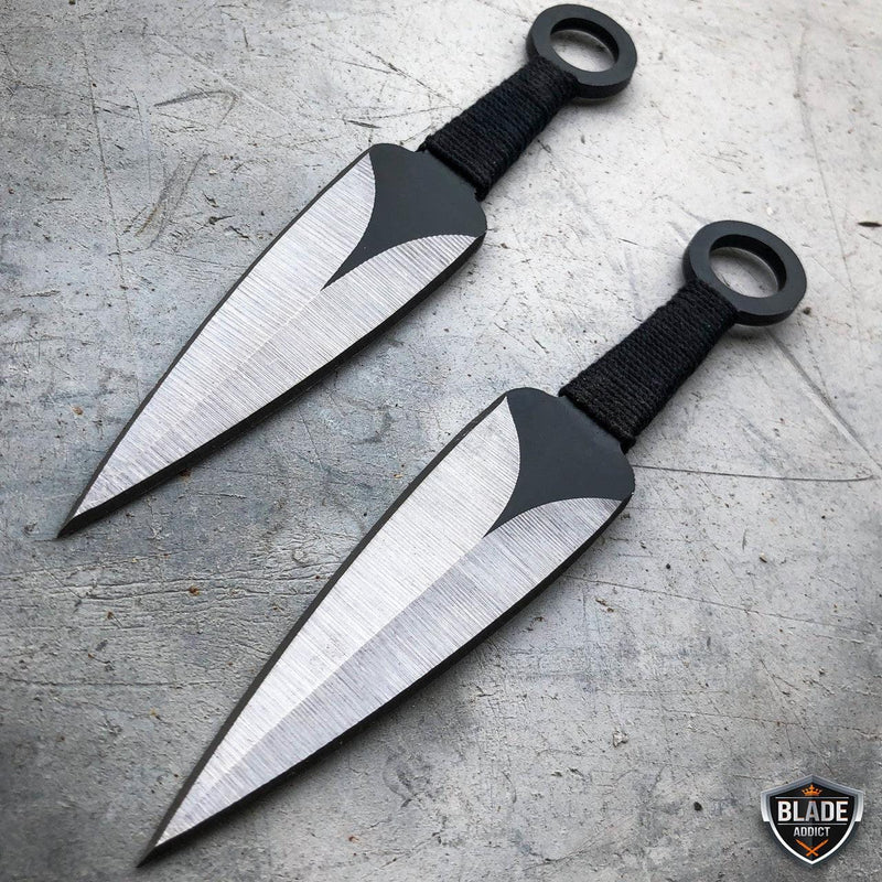 28" NINJA SWORD Machete Tactical Fixed Blade Katana + Throwing Knives - BLADE ADDICT