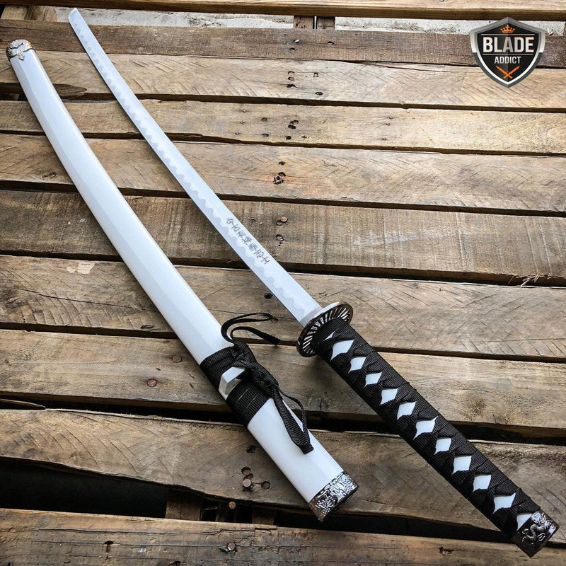 40" White Dragon SAMURAI NINJA Bushido QUALITY KATANA Japanese Sword - BLADE ADDICT