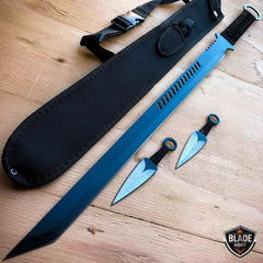 NINJA SWORD Full Tang Machete Tactical Blade Katana Throwing Knives - BLADE ADDICT