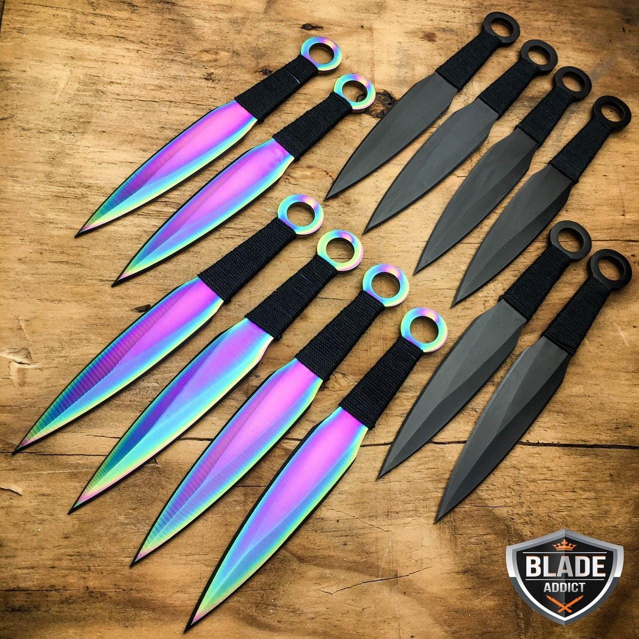 https://www.bladeaddict.com/cdn/shop/products/bladeaddictknives-throwing-knives-12-pcs-6-ninja-hunting-rainbow-black-tactical-naruto-kunai-throwing-knife-set-3906764701784.jpg?v=1647647465