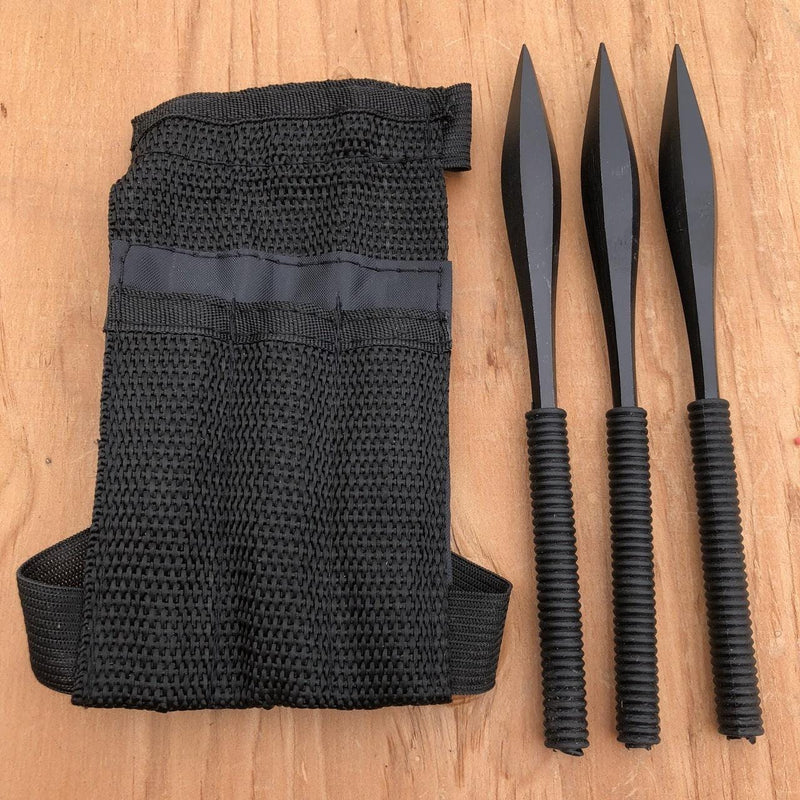 3 PC 6" Ninja Throwing Spikes Set Dart Quills Knife Kunai Daggers - BLADE ADDICT