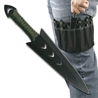 6PC Ninja Tactical Kunai Throwing Knife Set w/ Sheath