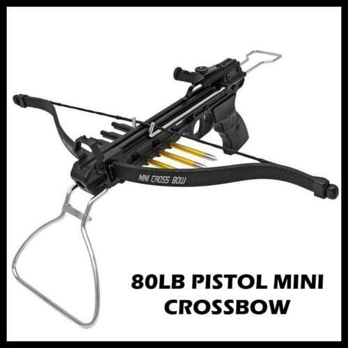 NEW 80 LB ARCHERY HUNTING Gun BLACK PISTOL CROSSBOW W/ ARROWS BOLTS XBOW - BLADE ADDICT