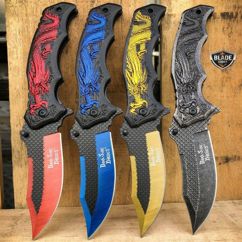 Heavy Duty DRAGON Tactical Spring Assisted Open Folding Pocket Knife - BLADE ADDICT