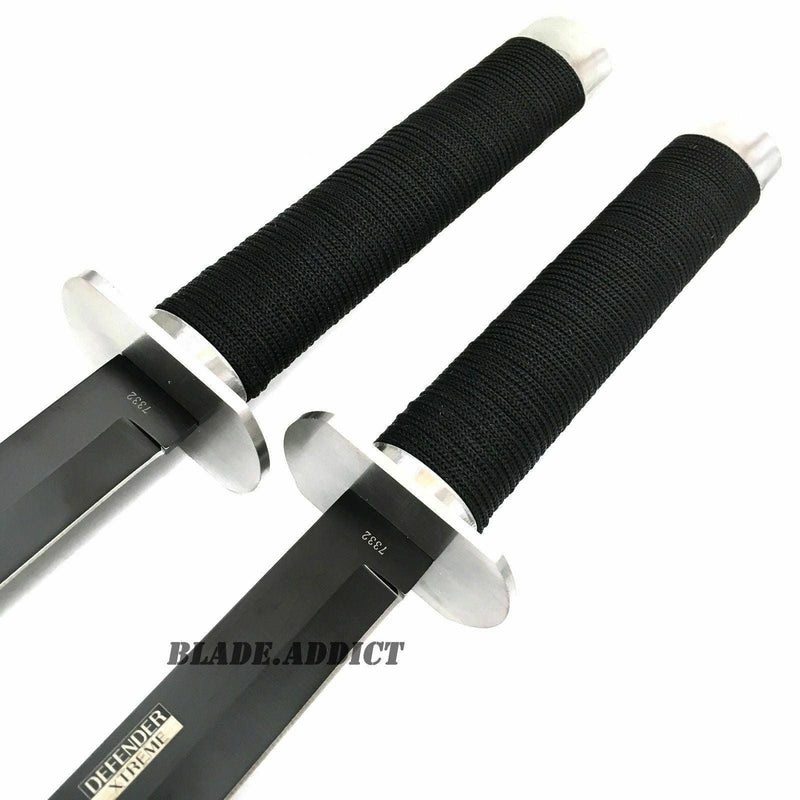 2 PC Large Dual 26" Ninja Samurai Twin Tanto Blade Sword Set - BLADE ADDICT