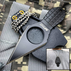 MTECH Black Tactical Neck Knife - BLADE ADDICT
