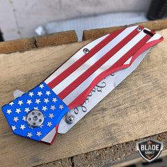 M-Tech USA American Flag Patriotic Pocket Knife - BLADE ADDICT