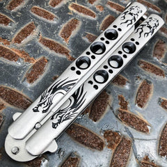 Silver Dragon Striker Balisong Butterfly Knife - BLADE ADDICT