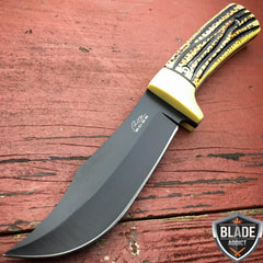 9.5'' Jig Bone Hunting Survival Skinning Fixed Blade Knife Full Tang Army Bowie - BLADE ADDICT