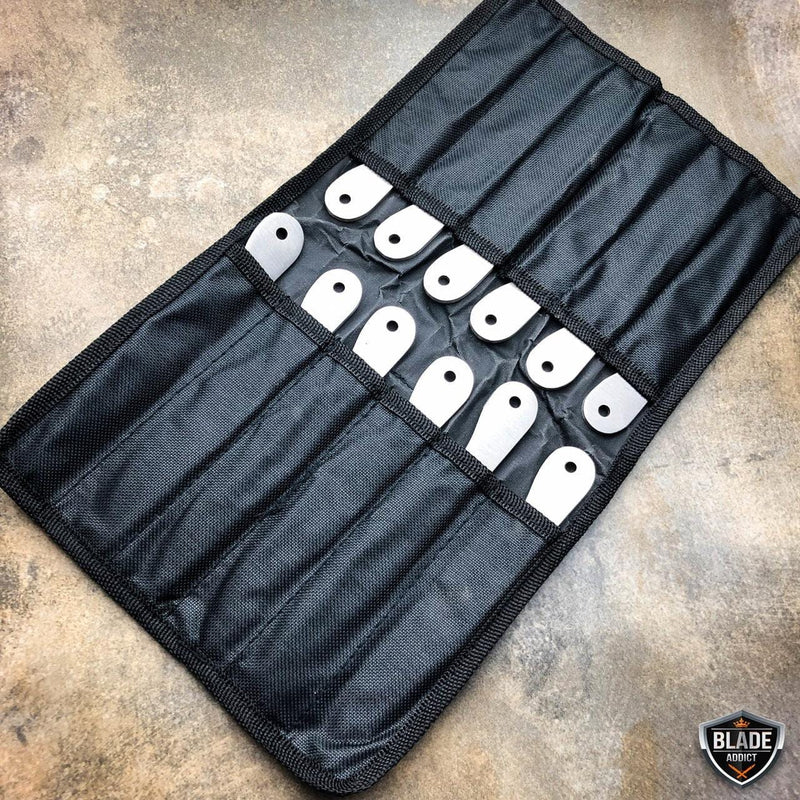 12 PC 6'' Tactical Ninja Hunting Blade Naruto Kunai Throwing Knife Set - BLADE ADDICT
