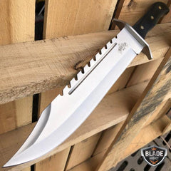 16.5'' GATOR BOWIE Full Tang Machete Tactical Fixed BLADE Knife - BLADE ADDICT