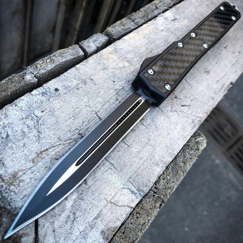 10.5'' Carbon Fiber Assailant Out The Front OTF Knife - BLADE ADDICT