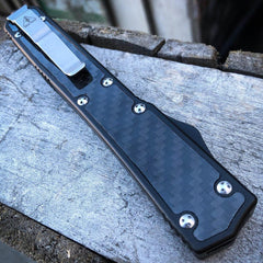 10.5'' Carbon Fiber Assailant Out The Front OTF Knife - BLADE ADDICT