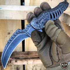 8.25'' Spring Assisted Folding Blade TACTICAL DEATH CLAW Pocket Knife GRIM REAPER - BLADE ADDICT