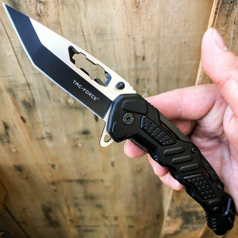 8.25" Tac-Force TANTO Rescue Spring Open Assisted Pocket Knife - BLADE ADDICT