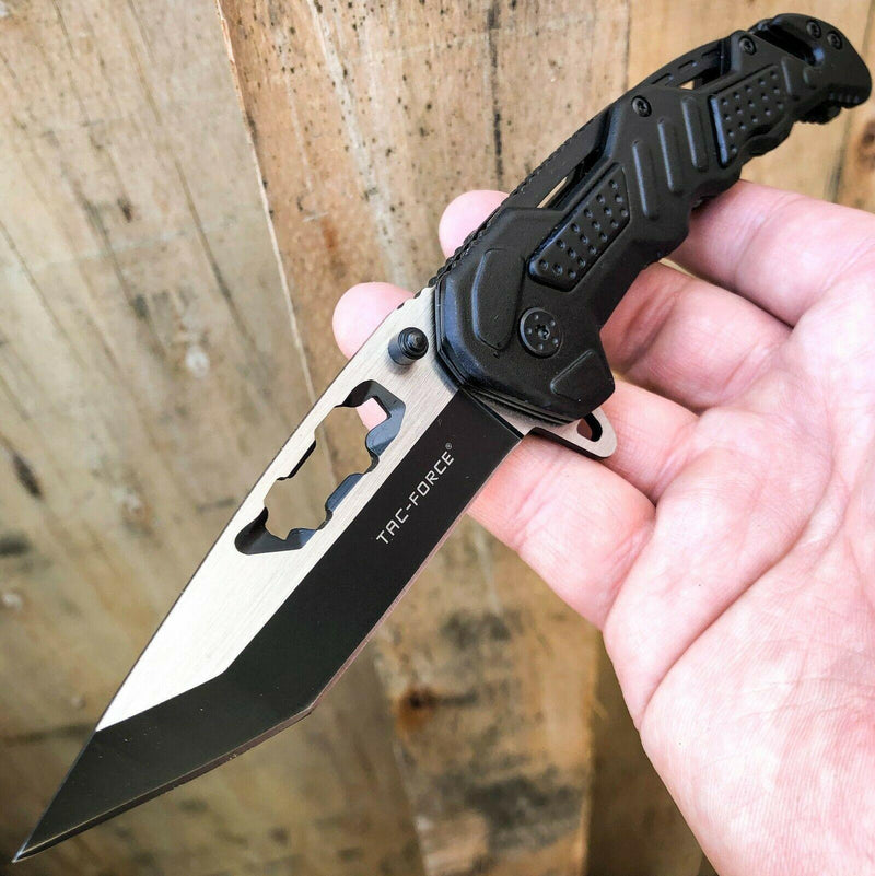 8.25" Tac-Force TANTO Rescue Spring Open Assisted Pocket Knife - BLADE ADDICT